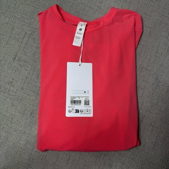 Lululemon Nulu Mesh Long Sleeve Crew Neck Bodysuit Glaze Pink Size XL NWT - Picture 9 of 14